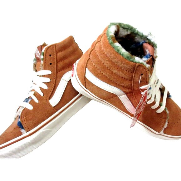 Vans Women's Sk8-Hi Suede Sherpa Sunburn Brown Marshmallow Shoes Size 6 NIB - Picture 4 of 5